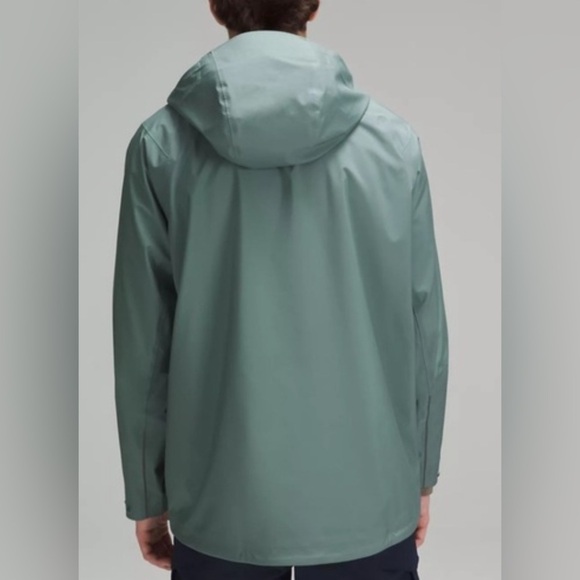 Lululemon Men’s Waterproof Full-Zip Rain Jacket-Medium Forest Green/Small - Picture 2 of 15